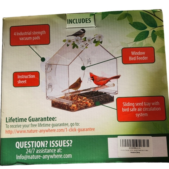 Nature anywhere premium clear plastic window outdoor birdfeeder - Picture 2 of 3